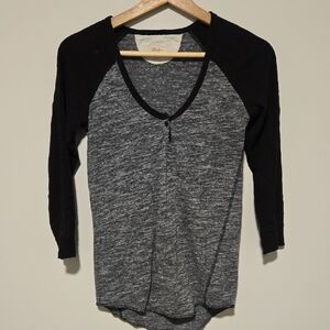 Wilfred Black and Gray Long Sleeve Top